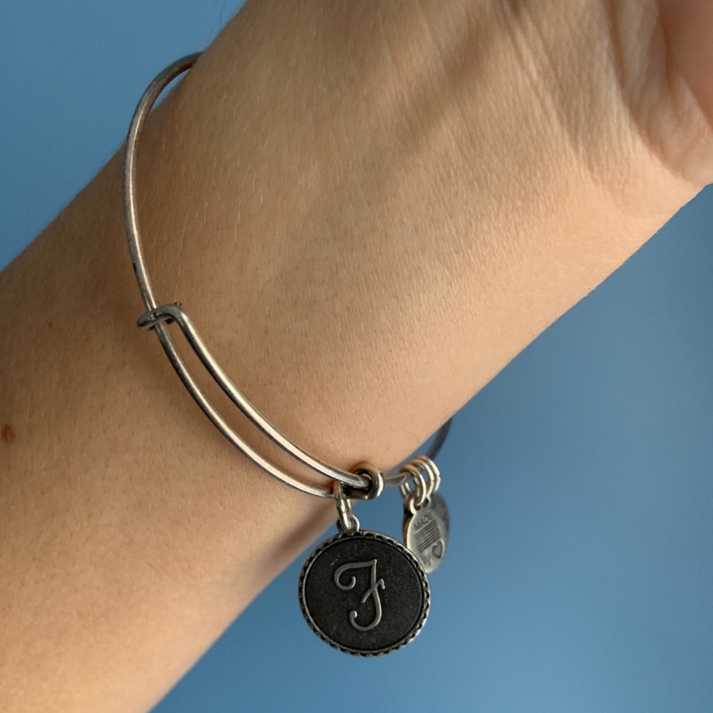 Alex and Ani Silver Initial F Charm Bracelet